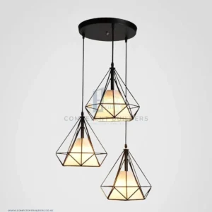 Diamond Wrought Iron Pendant Chandelier Lights - Black - competentbuilders.co.ke