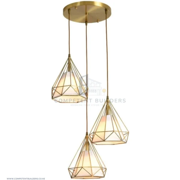 Diamond Wrought Iron Pendant Chandelier Lights - Gold - competentbuilders.co.ke