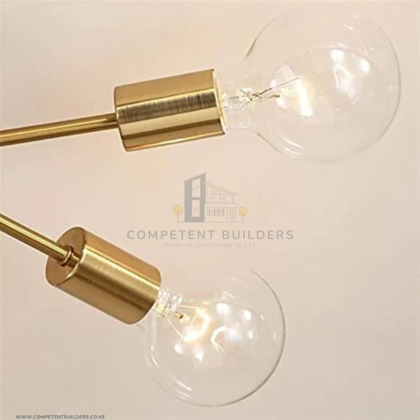 Gold Sputnik Chandelier - 6 Bulb Pendant Brushed Gold Light Fixture - competentbuilders.co.ke