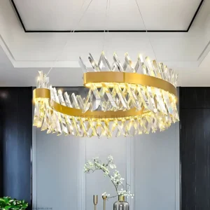 Golden Crystal LED Ceiling Chandelier - competentbuilders.co.ke