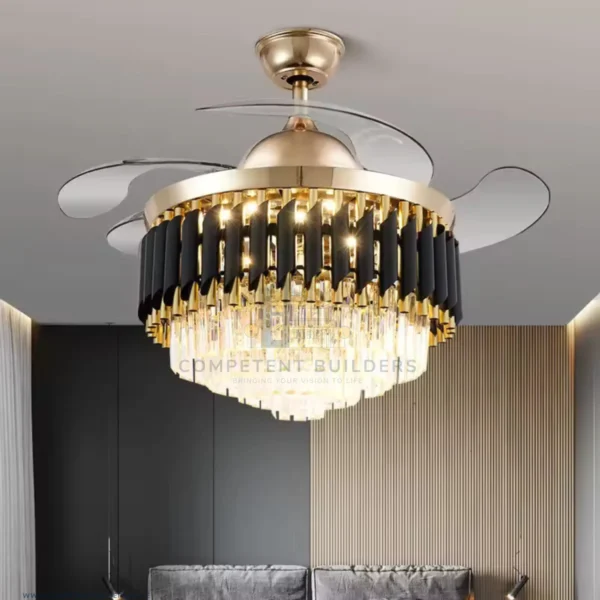 Luxury Ceiling Fan Crystal Chandelier - competentbuilders.co.ke