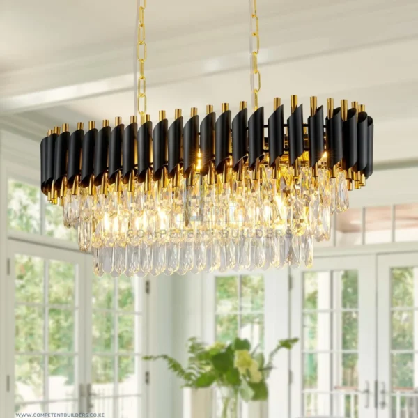 Modern Black Gold Ceiling Chandelier Light - competentbuilders.co.ke