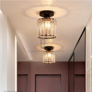 Modern Crystal Ceiling Lamp - Black - competentbuilders.co.ke