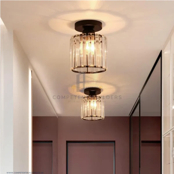 Modern Crystal Ceiling Lamp - Black - competentbuilders.co.ke