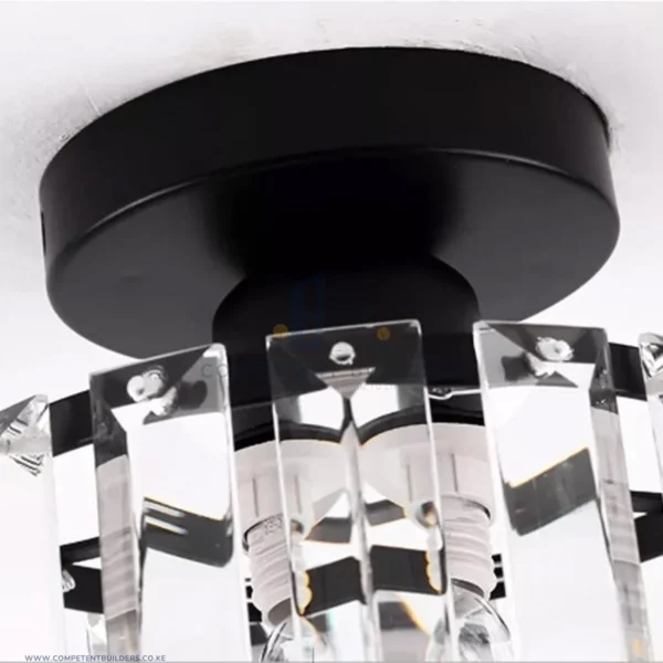 Modern Crystal Ceiling Lamp - Black - competentbuilders.co.ke