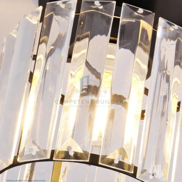 Modern Crystal Ceiling Lamp - Black - competentbuilders.co.ke