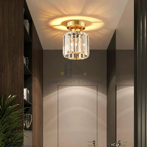 Modern Crystal Ceiling Lamp - Gold - competentbuilders.co.ke