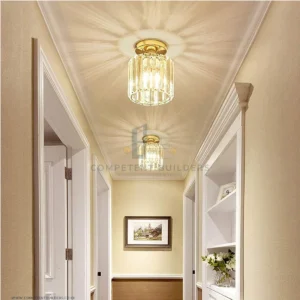 Modern Crystal Ceiling Lamp - Gold - competentbuilders.co.ke