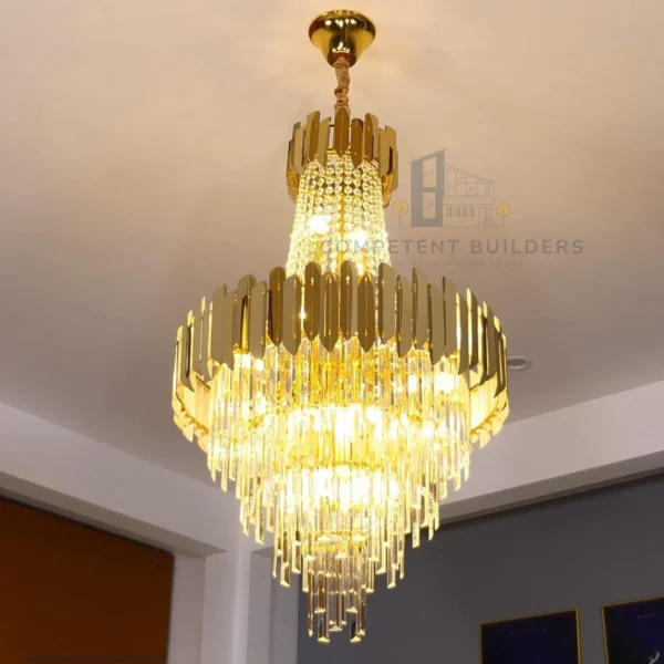 Modern Crystal Chandelier Large Gold Hanging Pendant Ceiling Light - competentbuilders.co.ke