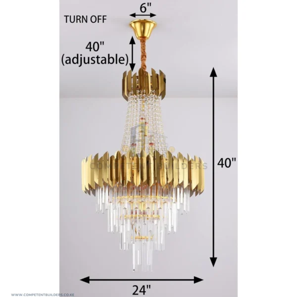 Modern Crystal Chandelier Large Gold Hanging Pendant Ceiling Light - competentbuilders.co.ke