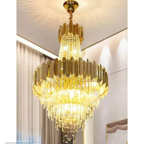 Modern Crystal Chandelier Large Gold Hanging Pendant Ceiling Light - competentbuilders.co.ke