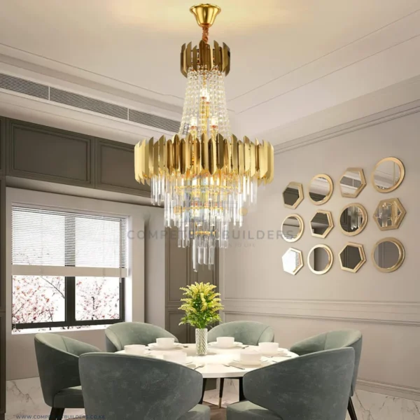 Modern Crystal Chandelier Large Gold Hanging Pendant Ceiling Light - competentbuilders.co.ke