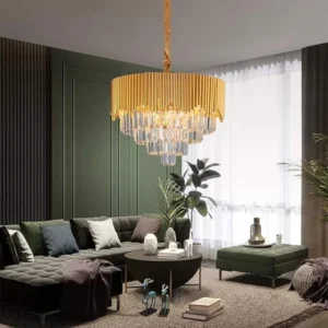 Modern Crystal Chandelier Luxury Gold Round Ceiling Light - competentbuilders.co.ke