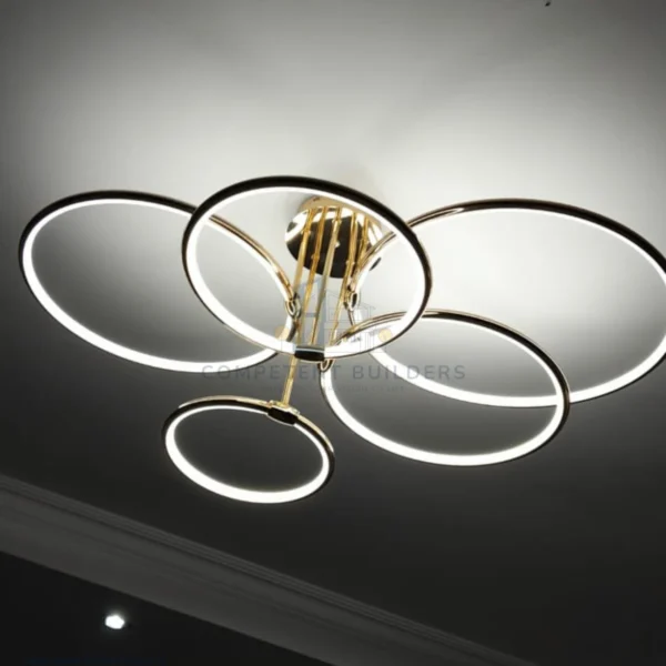 Modern LED 5 Ring Ceiling Chandelier - competentbuilders.co.ke