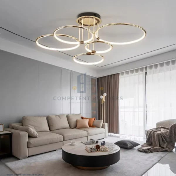 Modern LED 5 Ring Ceiling Chandelier - competentbuilders.co.ke