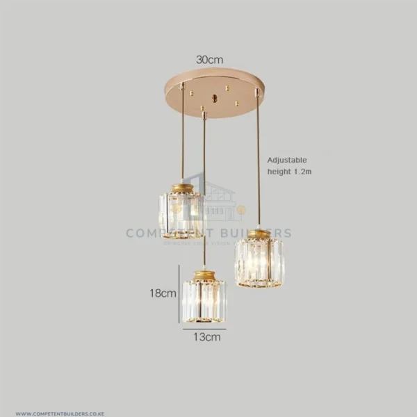 Nordic 3 Bulb Crystal Pendant Chandelier Ceiling Light - competentbuilders.co.ke