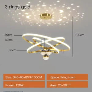 Round Ring Chandelier LED Ceiling Lights - Gold - competentbuilders.co.ke