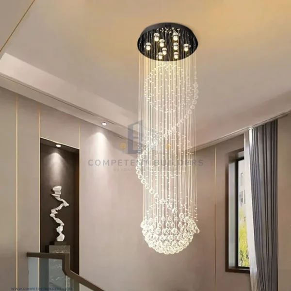 Stairwell Raindrop Crystal Chandelier - competentbuilders.co.ke