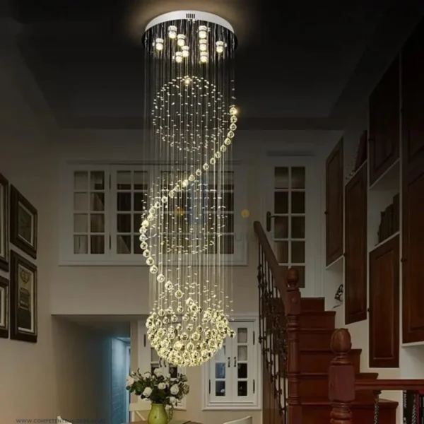 Stairwell Raindrop Crystal Chandelier - competentbuilders.co.ke