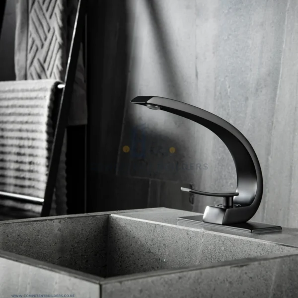 Aquacubic Stylish Mixer Basin Tap - Black - competentbuilders.co.ke