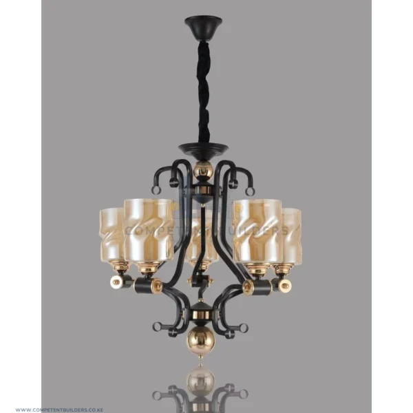 Classic Black 5 Bulb Ceiling Hanging Chandelier