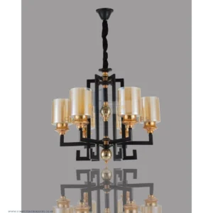 Classic Black 6 Bulb Ceiling Hanging Chandelier