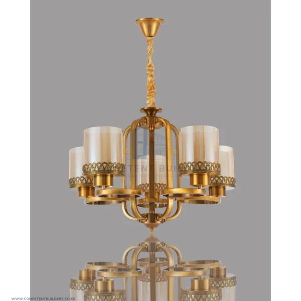 Classic Brass 5 Bulb Ceiling Hanging Chandelier