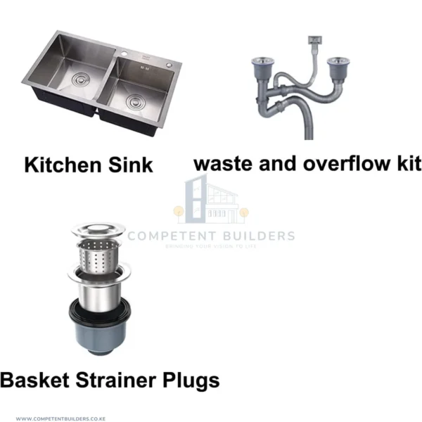 Double Bowl Top Mount Kitchen Sink (800450) - Satin - competentbuilders.co.ke