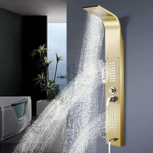 Gold Stainless Steel Shower Panel - competentbuilders.co.ke