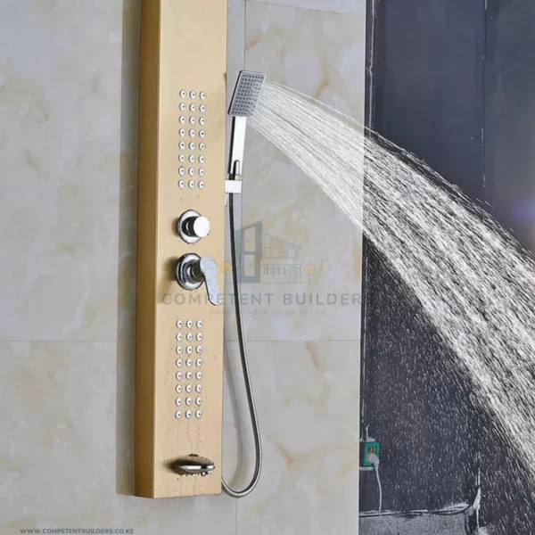 Gold Stainless Steel Shower Panel - competentbuilders.co.ke