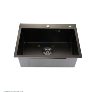 Single Bowl Stainless Steel Kitchen Sink - Black - competentbuilders.co.ke