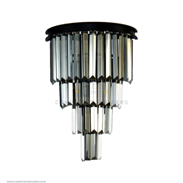 Smoky Black Gold K9 Crystal Wall Sconce Lamp - competentbuilders.co.ke