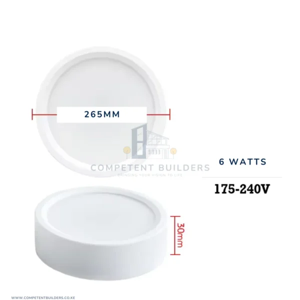 Surface Downlight Round 6 Watt Daylight - competentbuilders.co.ke