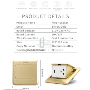 Waterproof Single Floor Socket - competentbuilders.co.ke