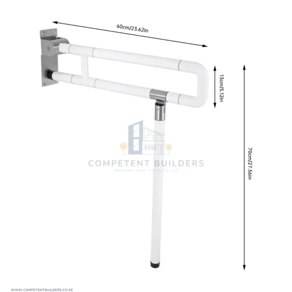 Heavy Duty U - Shaped Bathroom Handrail With Stand - competentbuilders.co.ke