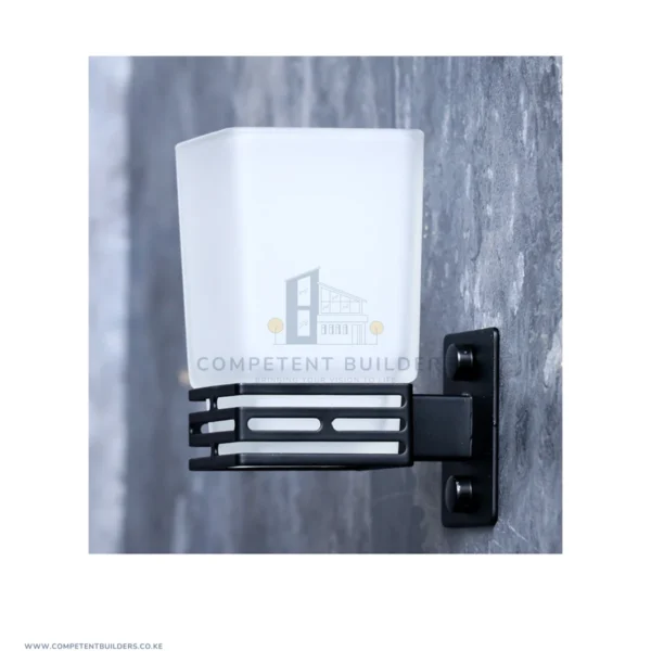 Single Square Toothbrush Holder Black - competentbuilders.co.ke
