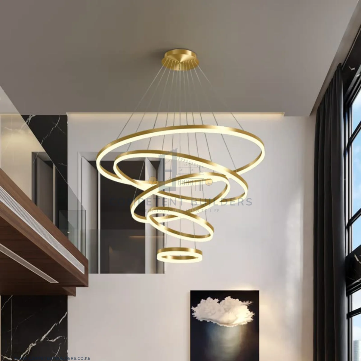 5 Rings Hanging Chandelier - Image 2