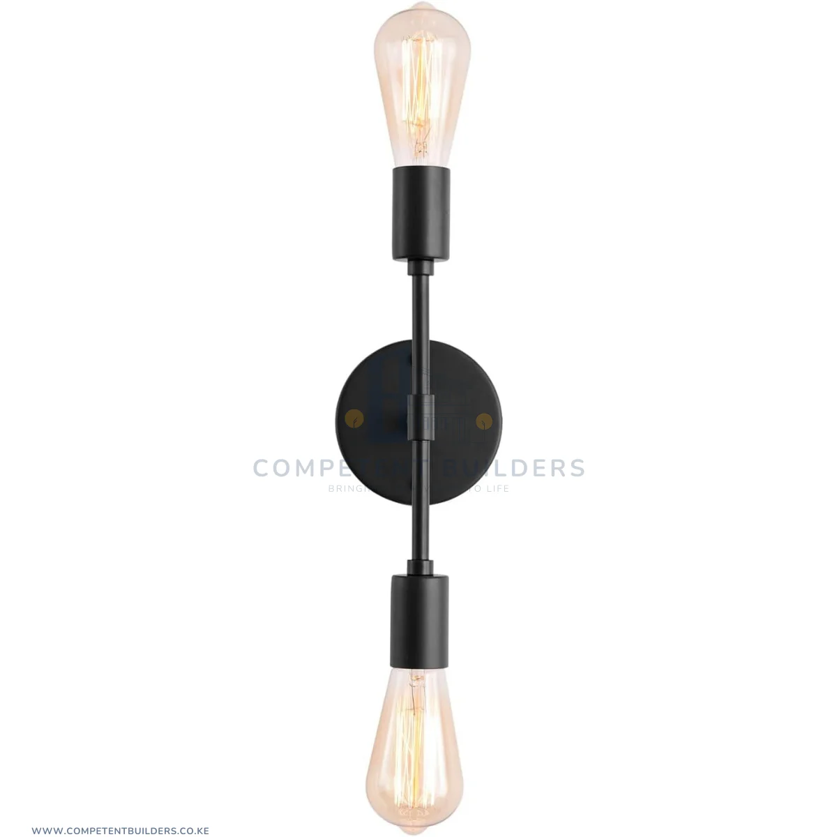 Black Metal Wall Sconce Light With Bulbs