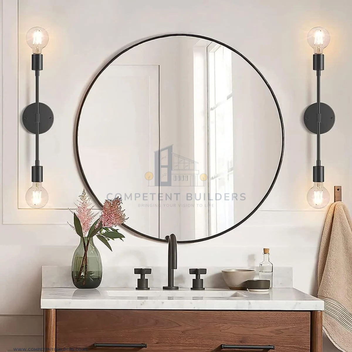 Black Metal Wall Sconce Light With Bulbs - Image 3