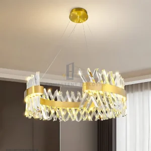 Golden Crystal LED Ceiling Chandelier