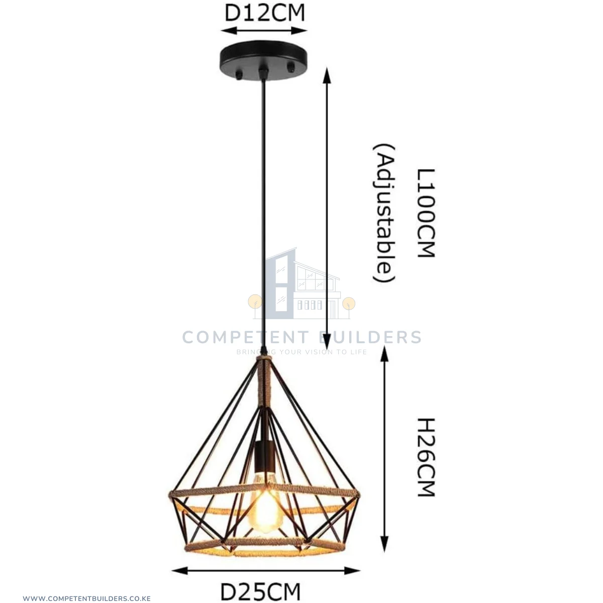 Industrial Vintage Rope Metal Pendant Ceiling Light - Image 2