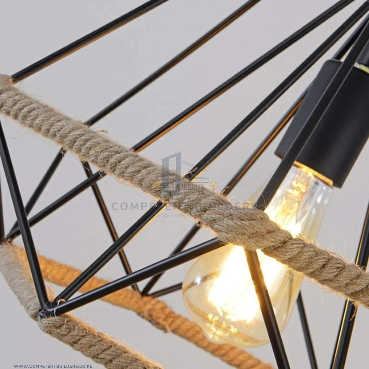 Industrial Vintage Rope Metal Pendant Ceiling Light - Image 4