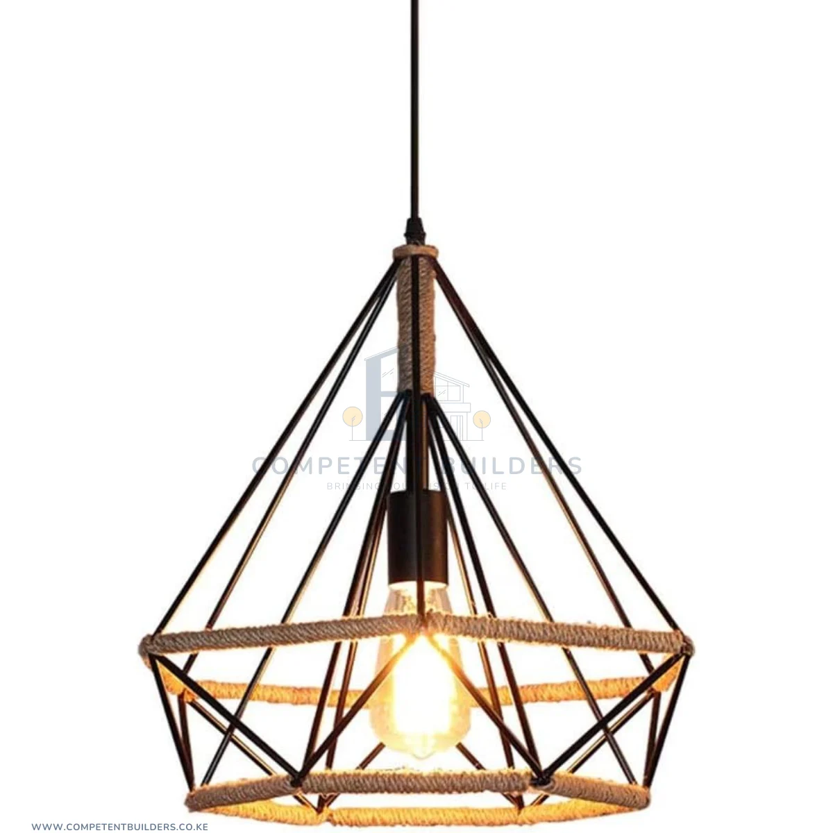 Industrial Vintage Rope Metal Pendant Ceiling Light - Image 5