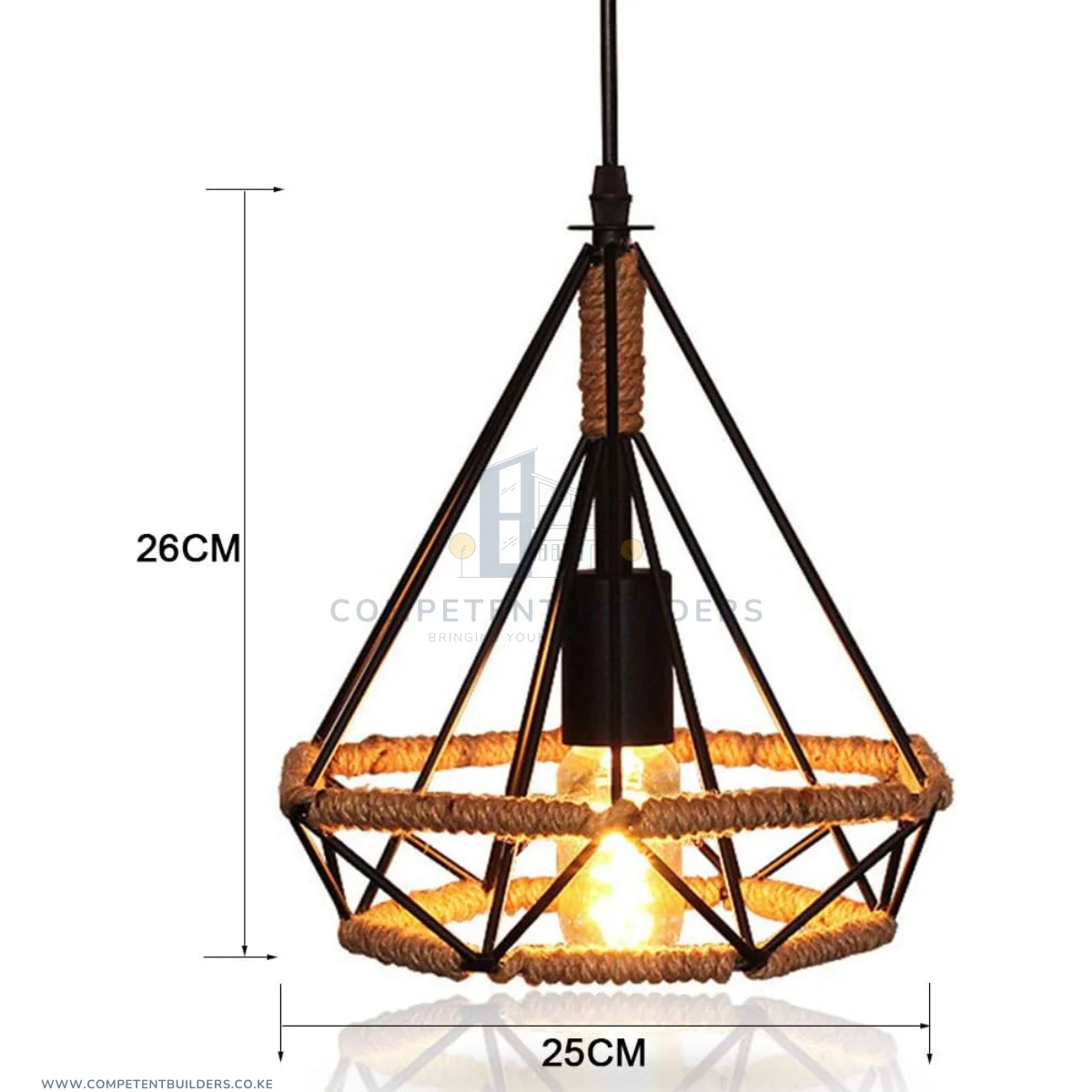 Industrial Vintage Rope Metal Pendant Ceiling Light - Image 6
