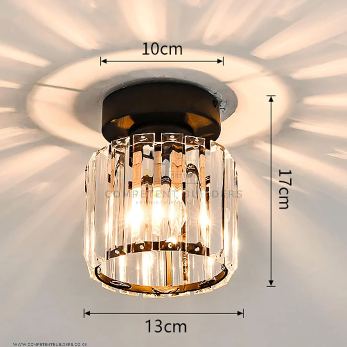 Modern Crystal Ceiling Lamp - Black - Image 7