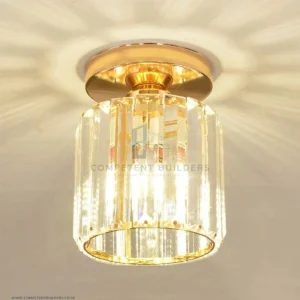 Modern Crystal Ceiling Lamp - Gold