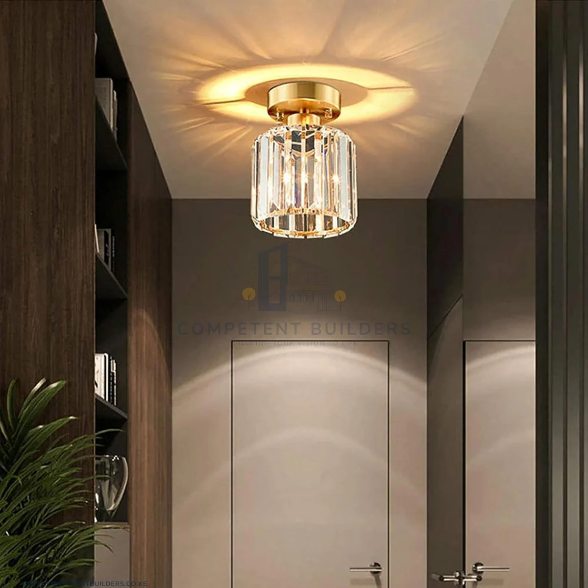Modern Crystal Ceiling Lamp - Gold - Image 4
