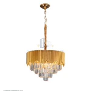 Modern Crystal Chandelier Luxury Gold Round Ceiling Light