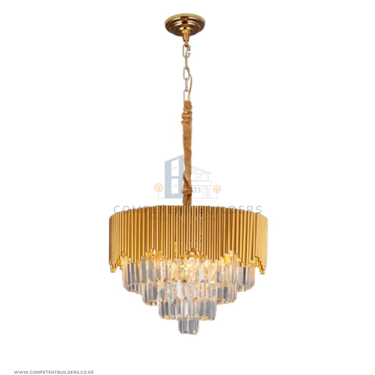 Modern Crystal Chandelier Luxury Gold Round Ceiling Light