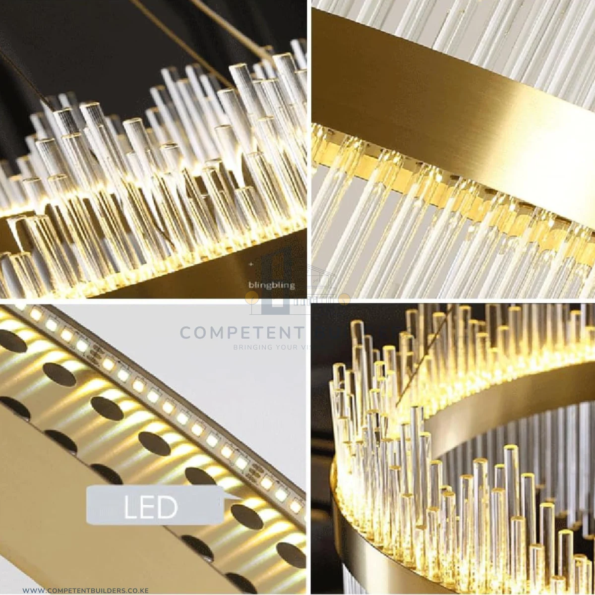 Modern Crystal Glass Tube Chandelier - Image 3